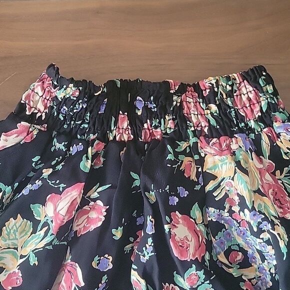 Free People BLK Floral Flowy Short Set Cottagecore Summer Festival XS Coquette - Picture 11 of 12